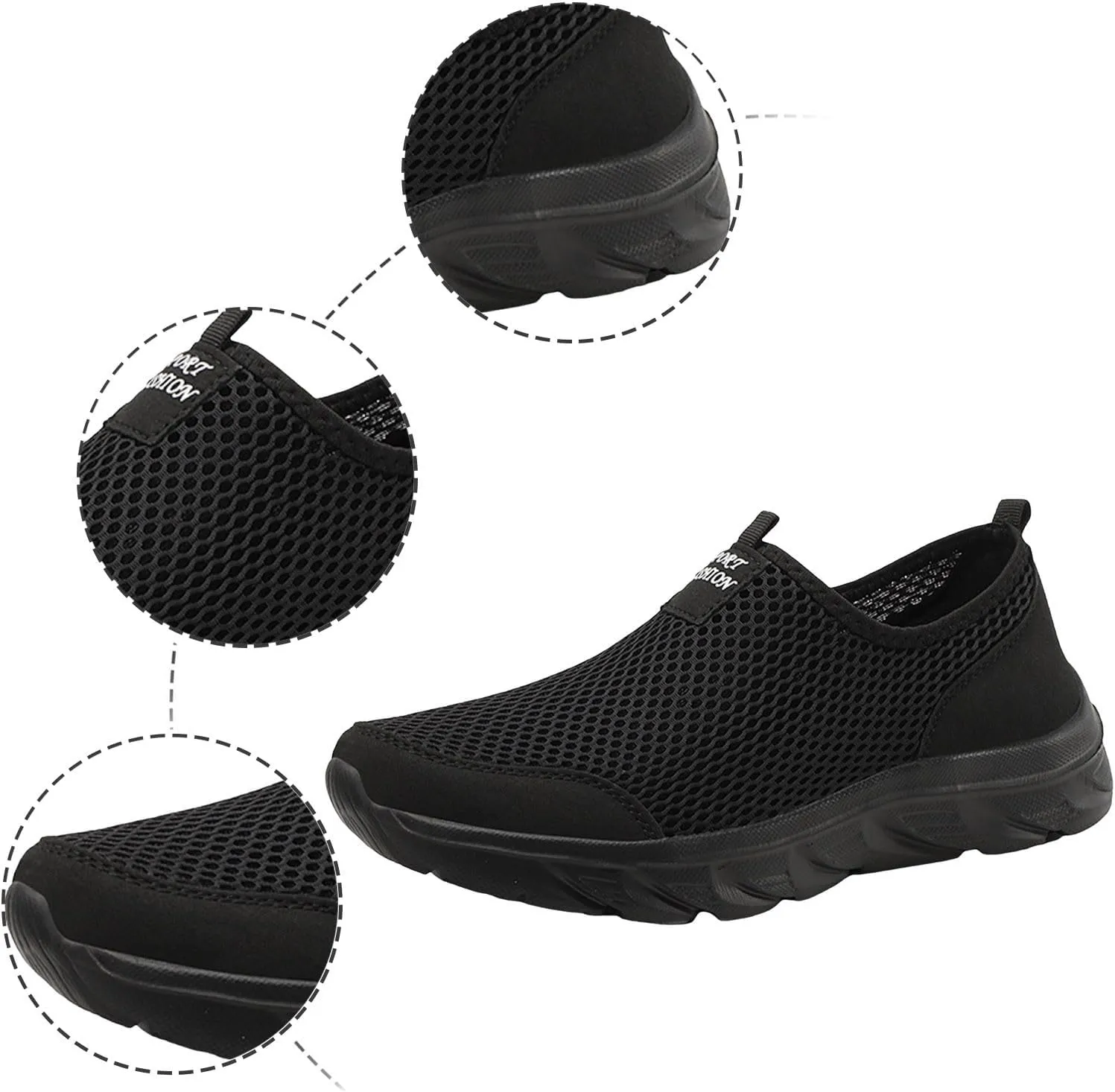 Memory Foam Versatile Shoes for Men Lightweight Breathable Slip On Running Shoe Business Casual Versatile Shoes