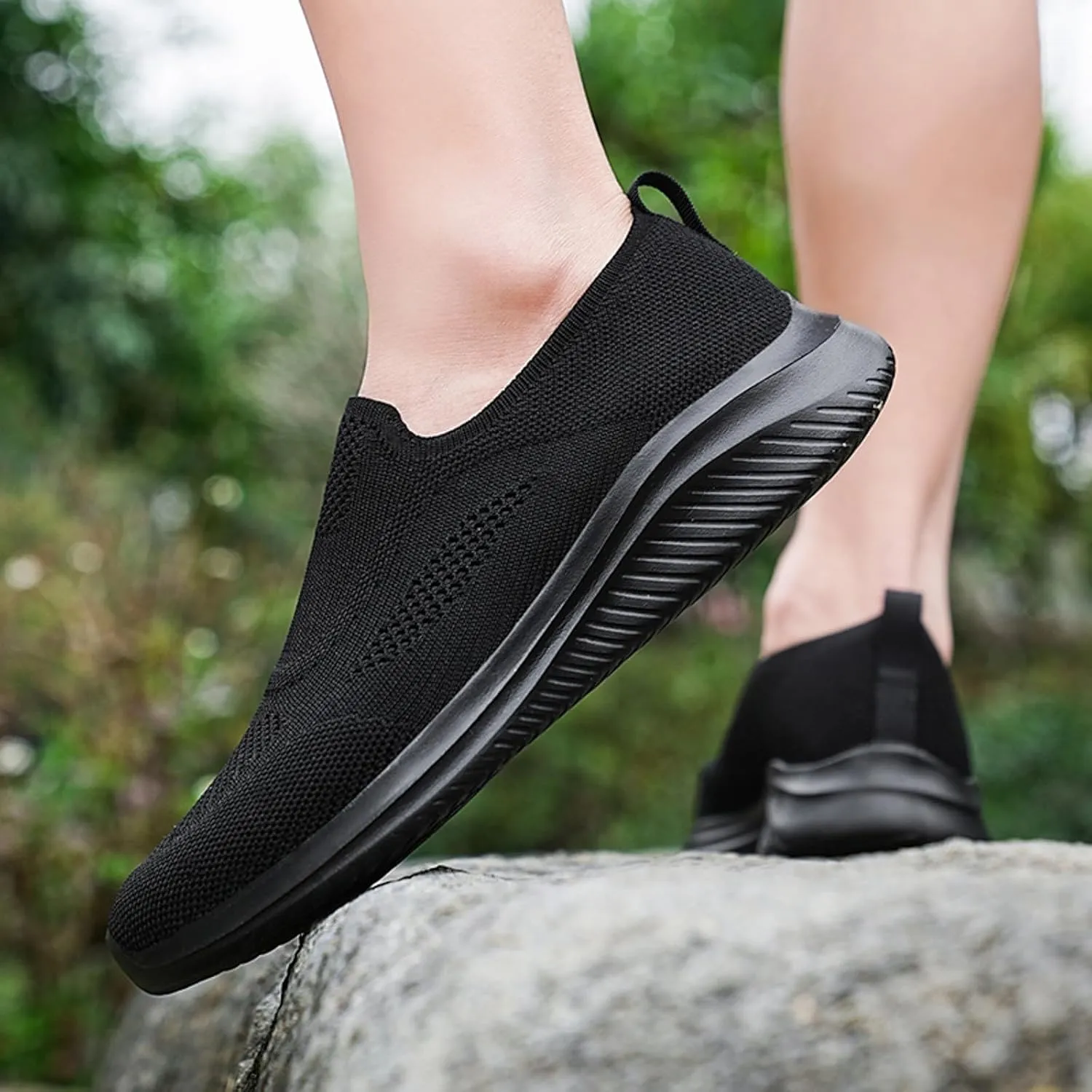 Memory Foam Versatile Shoes for Men Lightweight Sport Gym Jogging Walking Sneaker Soft Flat Soled Elderly Shoes