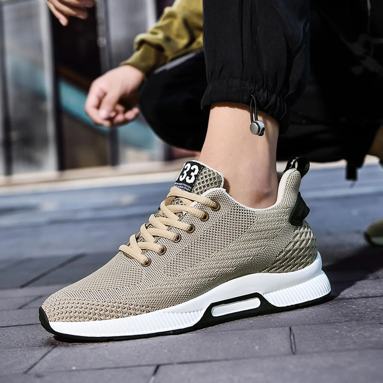 Men Elevator Sneakers Invisible Height Increasing 2.4 Inches Taller Elevator Sports Women Mesh Breathable Outdoor Casual Lace up Fashion Shoes