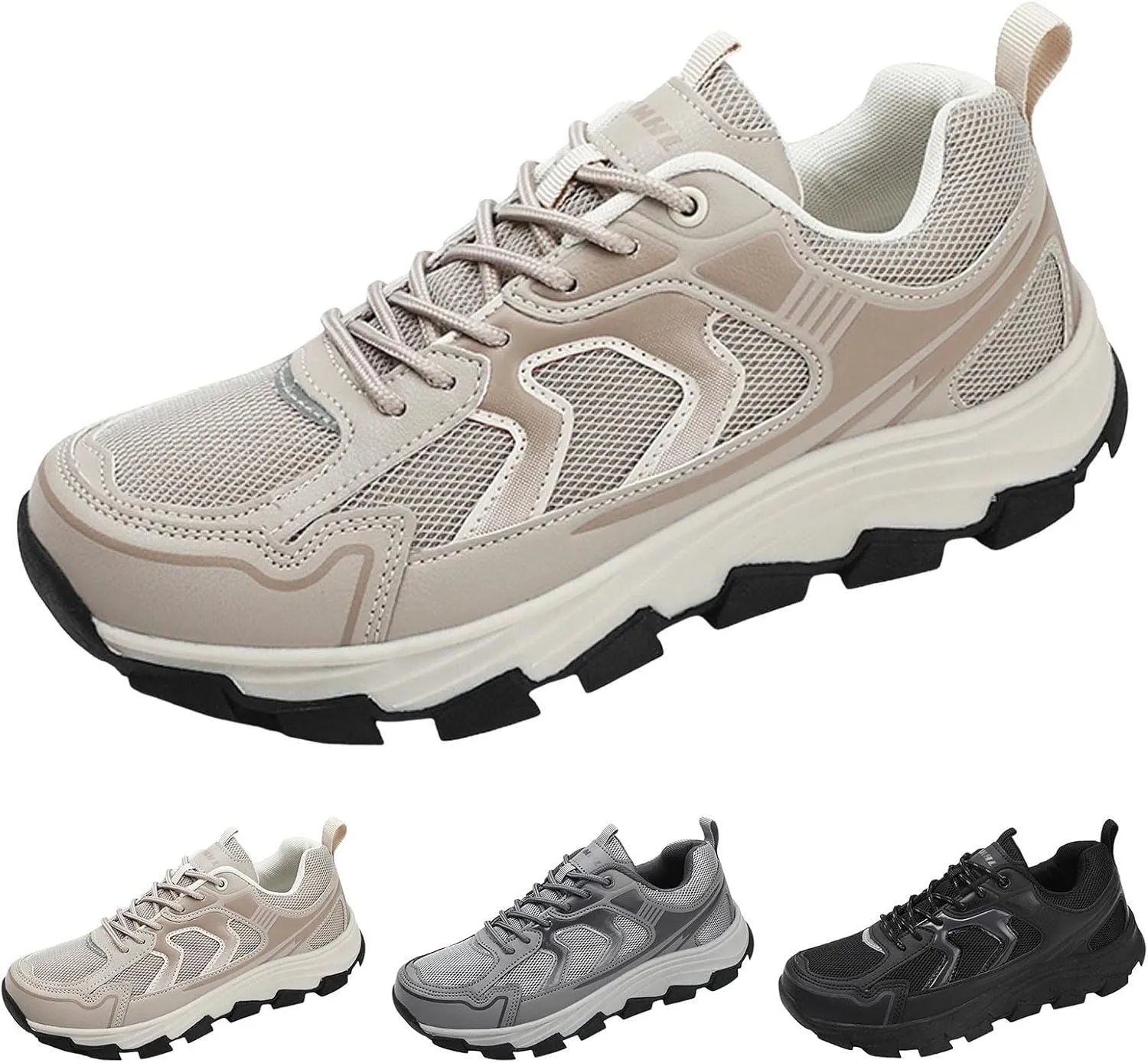Men Sports Shoes Fashionable New Pattern Simple Solid Color Mesh Breathable Thick Sole Comfortable and Sneaker Socks Men Men'