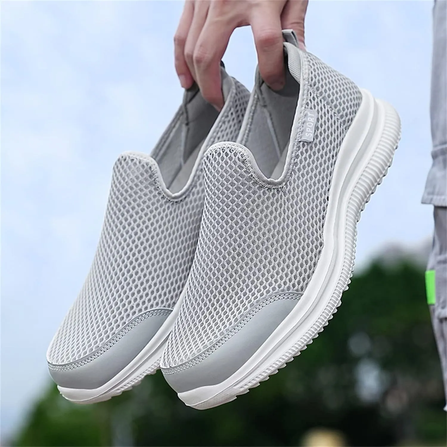 Mens Athletic Shoes Men's Sneakers Tennis Shoe for Men Slip on Shoe for Men Mesh Breathable Sneaker