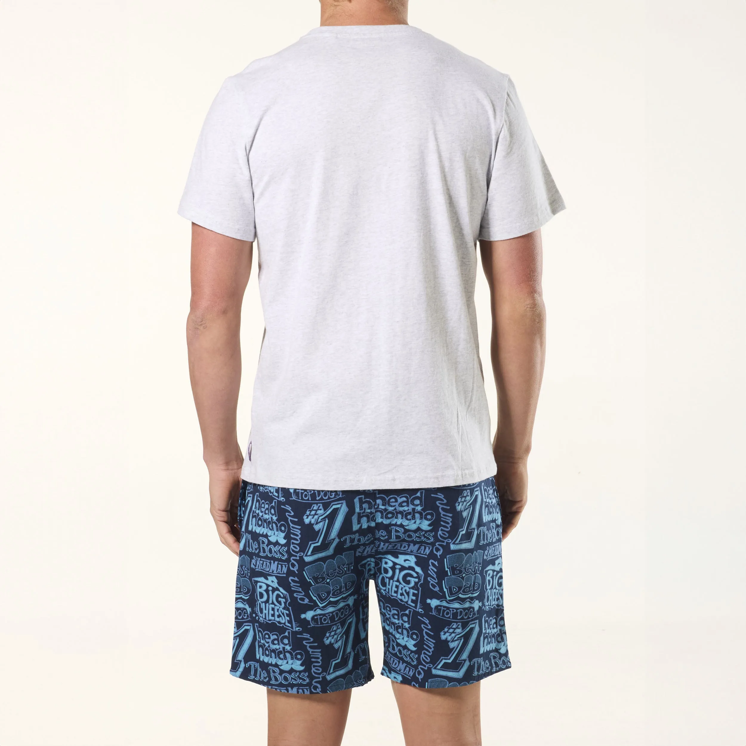 Men's Best Dad Ever Cotton Knit Pyjama Set - Blue