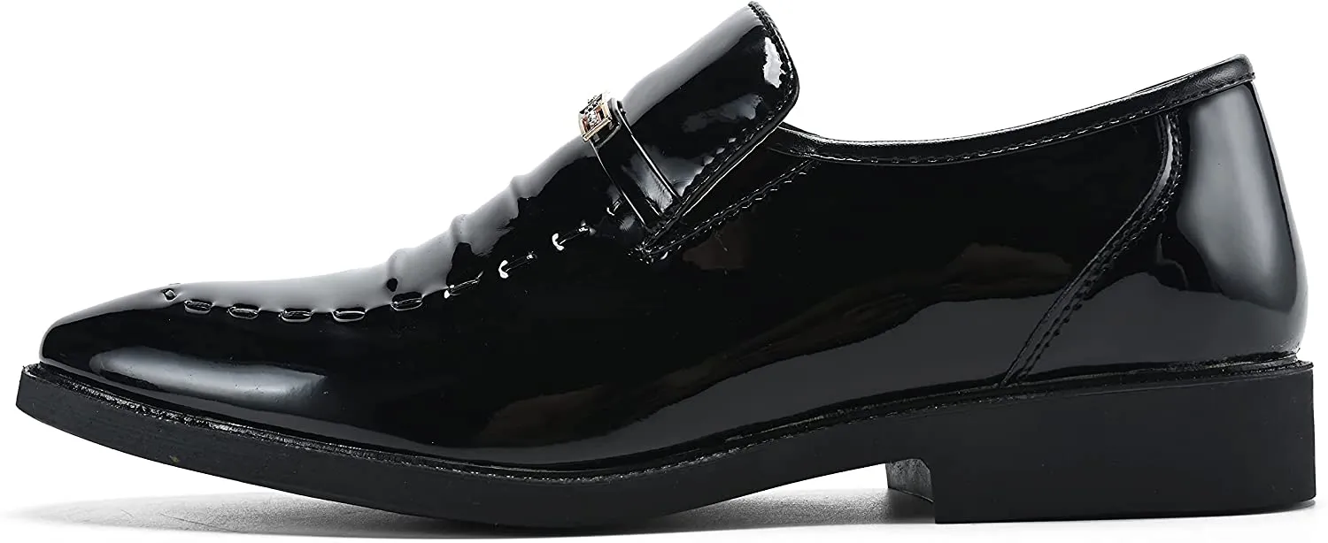 Men's Black Leather Oxford Dress Shoes