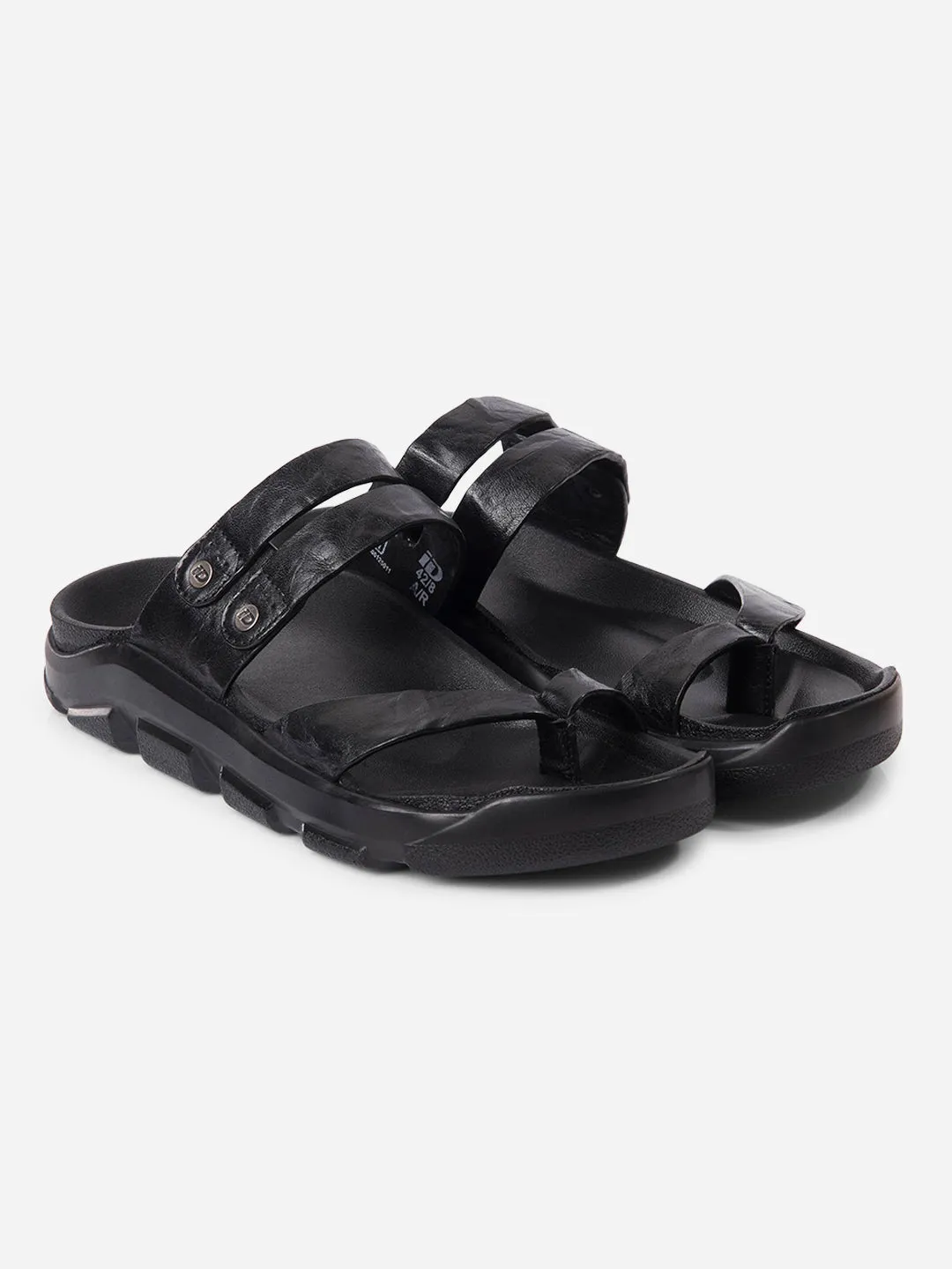 Men's Black Strap Sandals (ID4273)