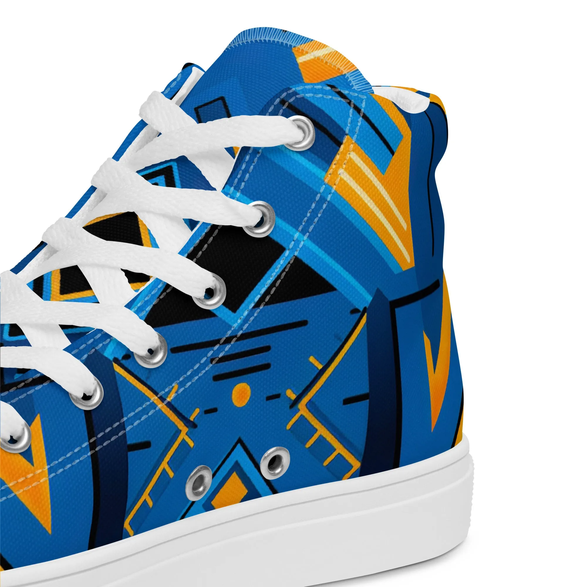 Men’s Blue Kente High Top Canvas