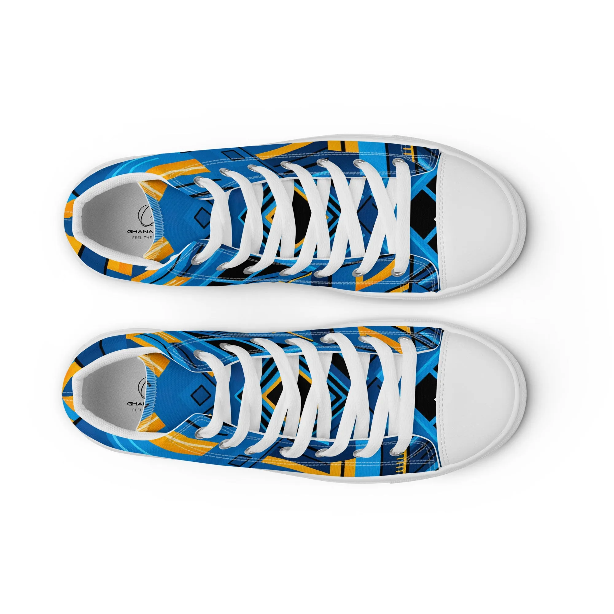 Men’s Blue Kente High Top Canvas