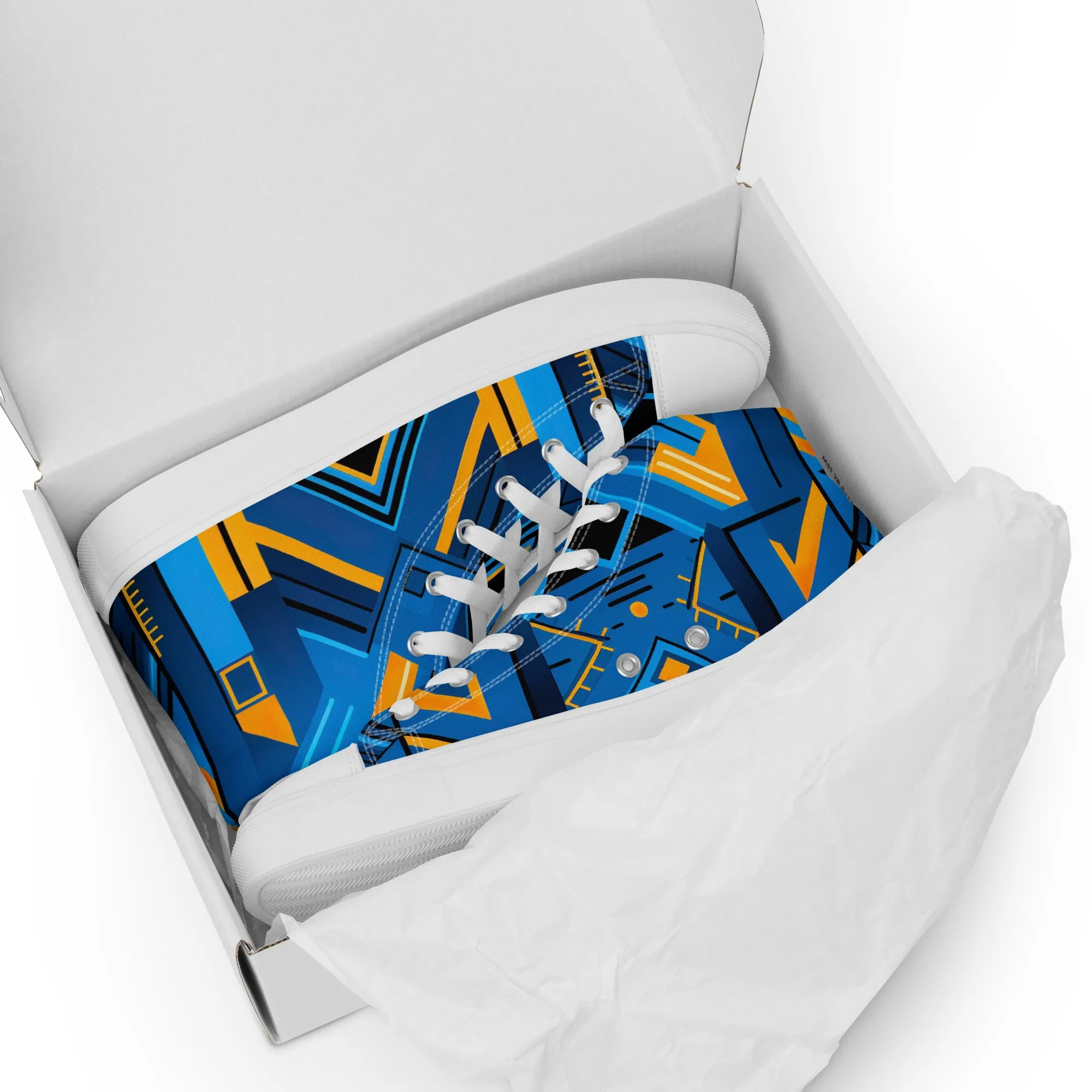 Men’s Blue Kente High Top Canvas