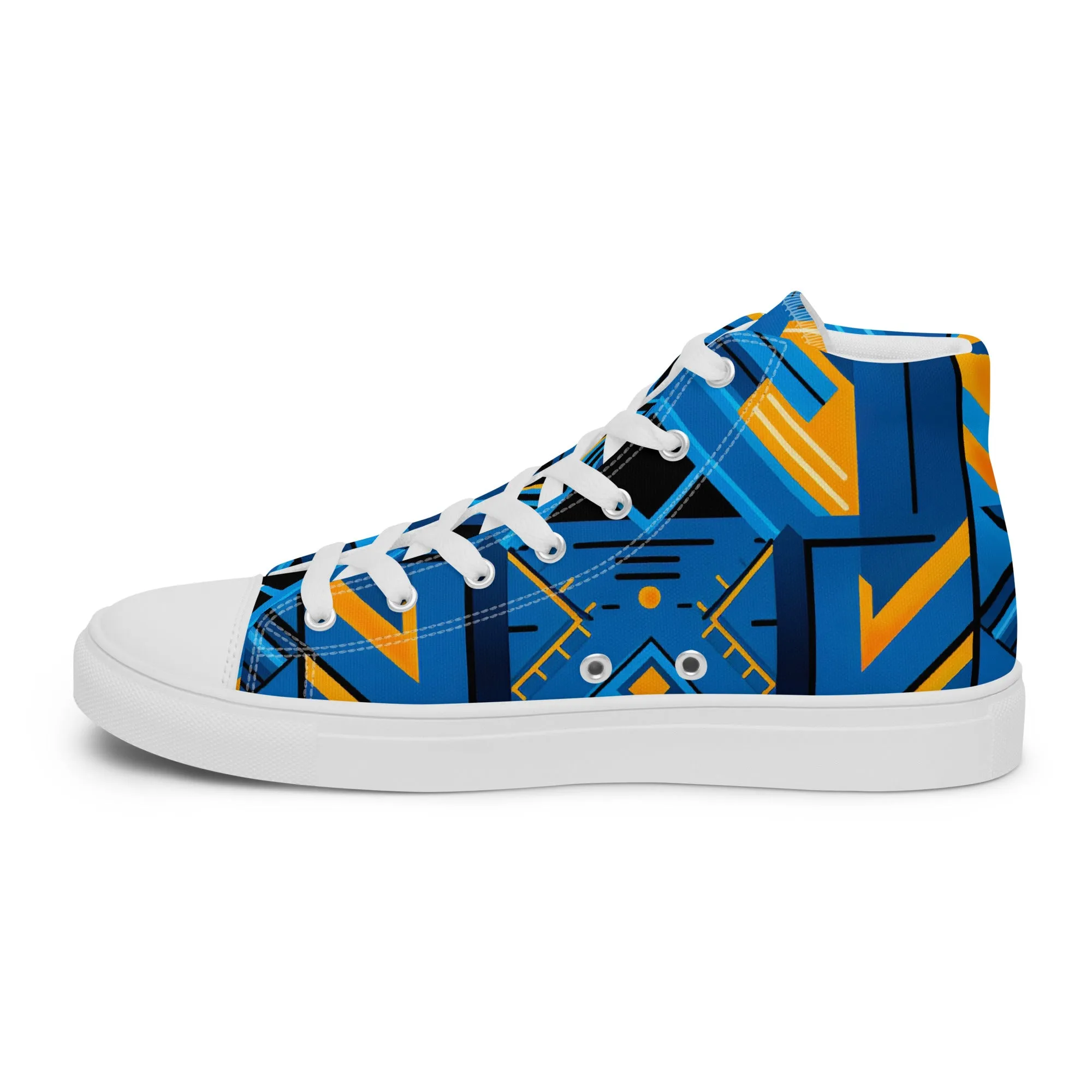 Men’s Blue Kente High Top Canvas