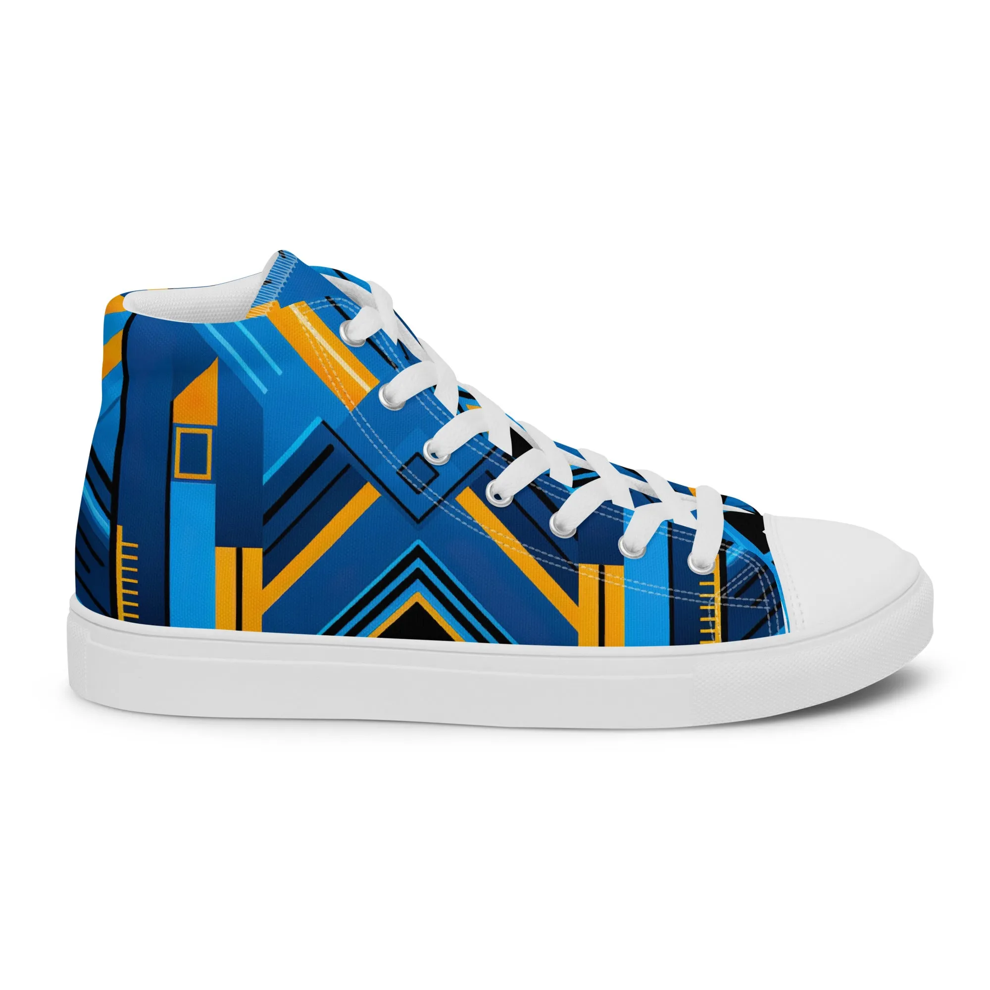 Men’s Blue Kente High Top Canvas