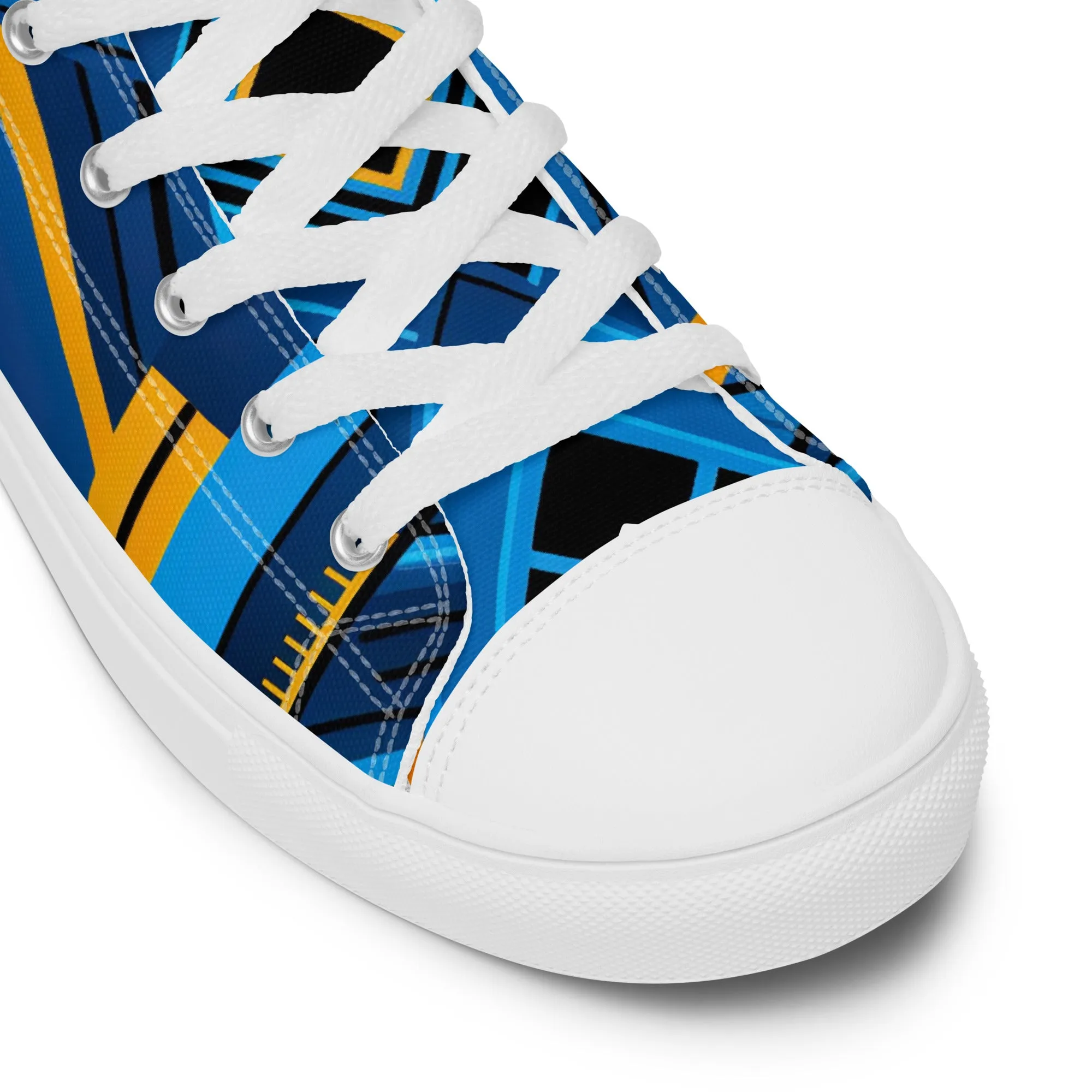 Men’s Blue Kente High Top Canvas