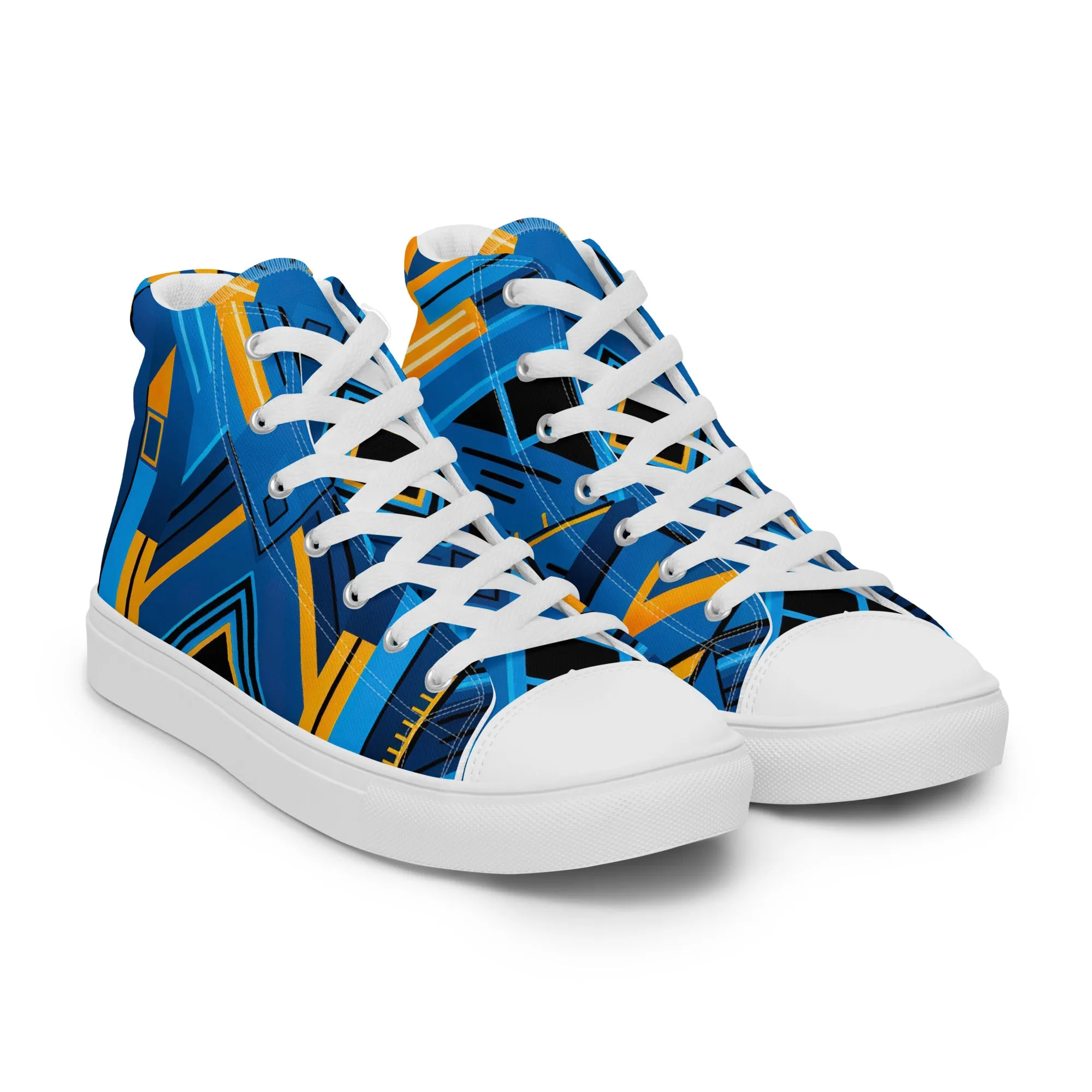 Men’s Blue Kente High Top Canvas