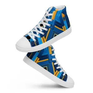 Men’s Blue Kente High Top Canvas