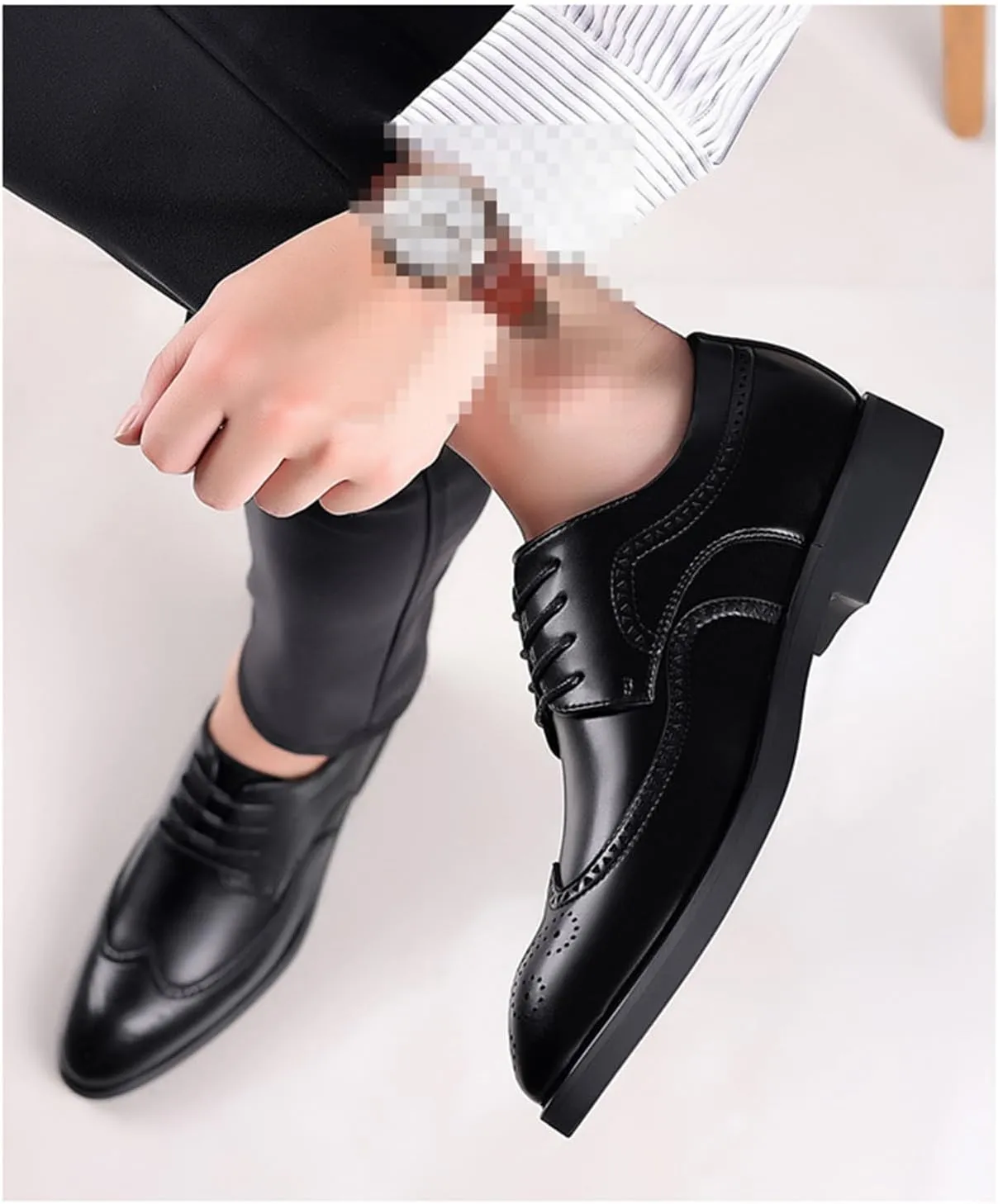 Mens Brogues Lace up Oxford Shoes Comfortable Wingtip Brogue Office Work Business Formal Shoes