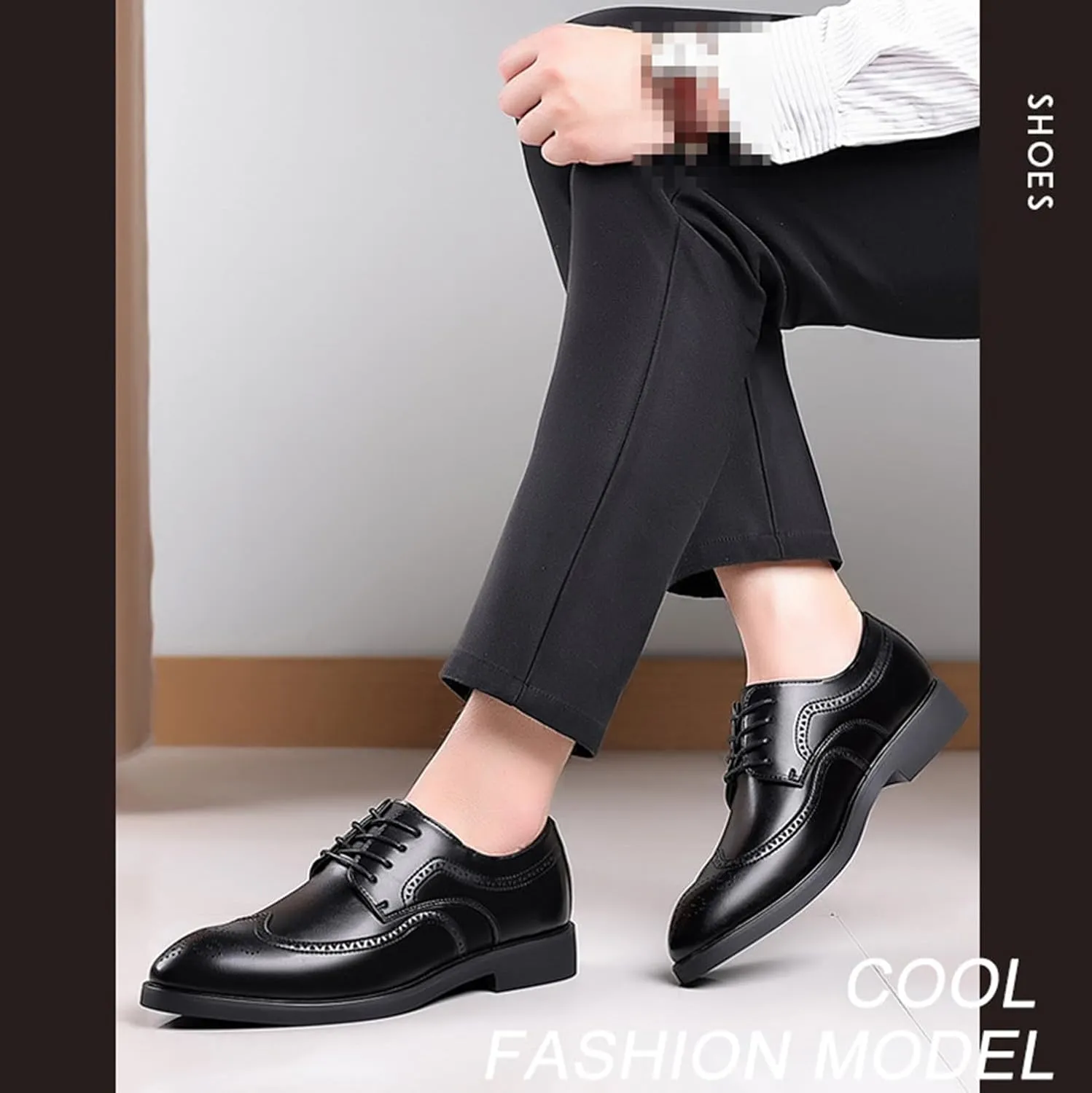 Mens Brogues Lace up Oxford Shoes Comfortable Wingtip Brogue Office Work Business Formal Shoes