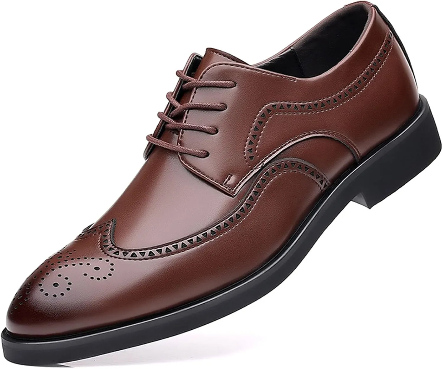 Mens Brogues Lace up Oxford Shoes Comfortable Wingtip Brogue Office Work Business Formal Shoes