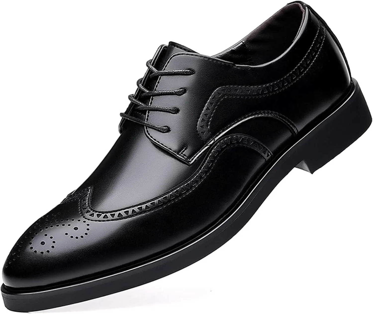 Mens Brogues Lace up Oxford Shoes Comfortable Wingtip Brogue Office Work Business Formal Shoes