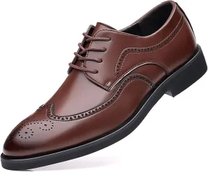 Mens Brogues Lace up Oxford Shoes Comfortable Wingtip Brogue Office Work Business Formal Shoes
