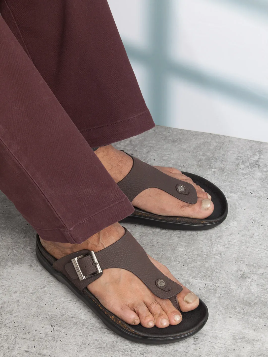 Men's Brown Thong Sandal (ID4272)