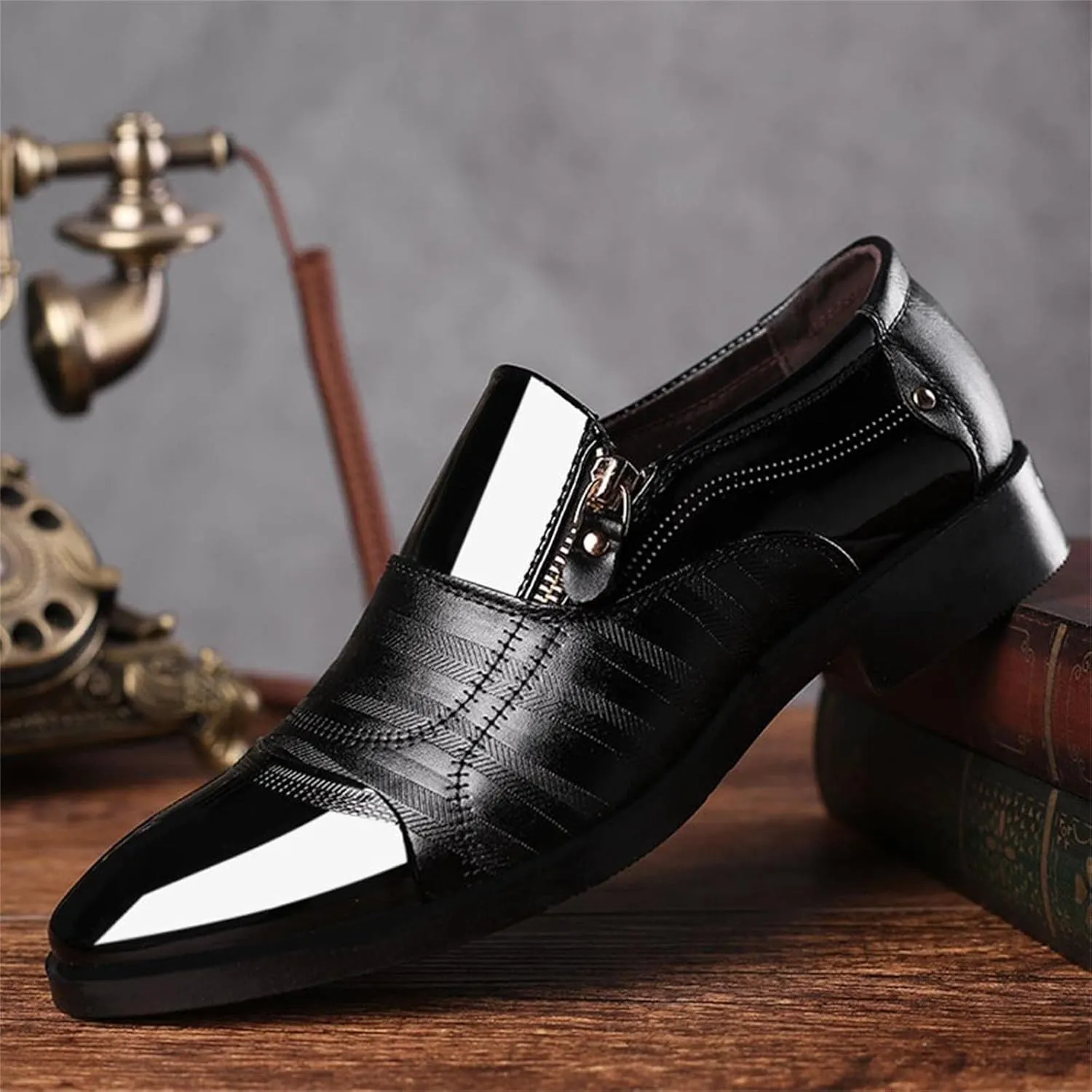 Mens Business Casual Comfort Shoes Classical Style Men's Breathable Hollow Business Men's Dress Shoes Size 11 Black