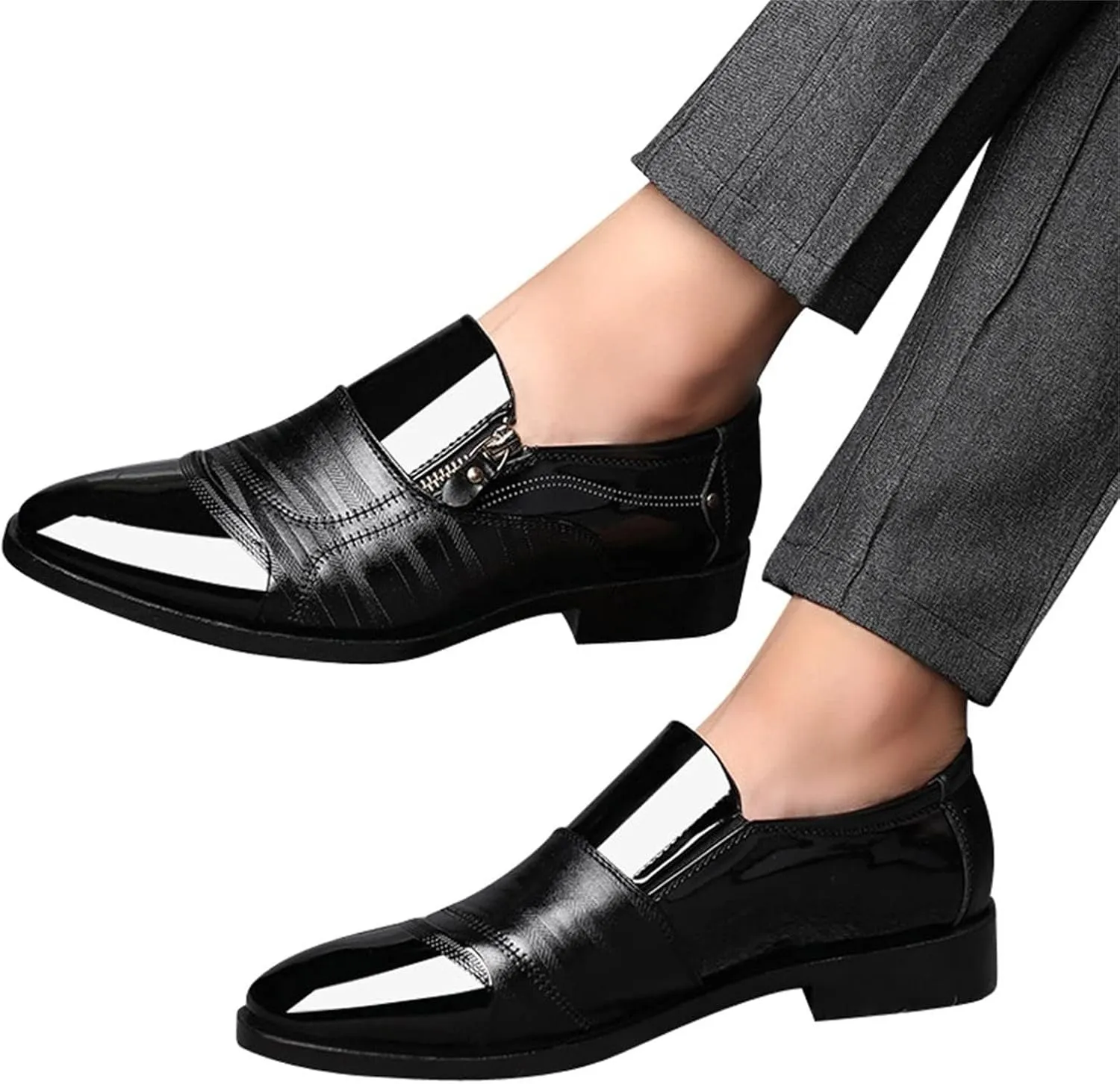 Mens Business Casual Comfort Shoes Classical Style Men's Breathable Hollow Business Men's Dress Shoes Size 11 Black