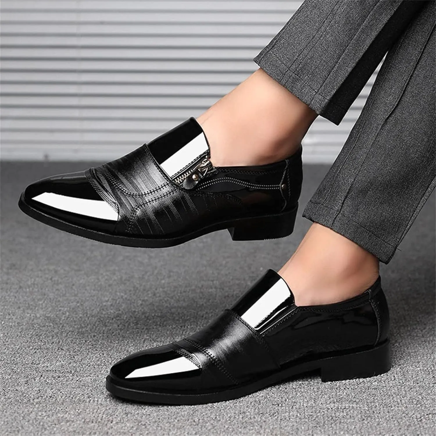 Mens Business Casual Comfort Shoes Classical Style Men's Breathable Hollow Business Men's Dress Shoes Size 11 Black