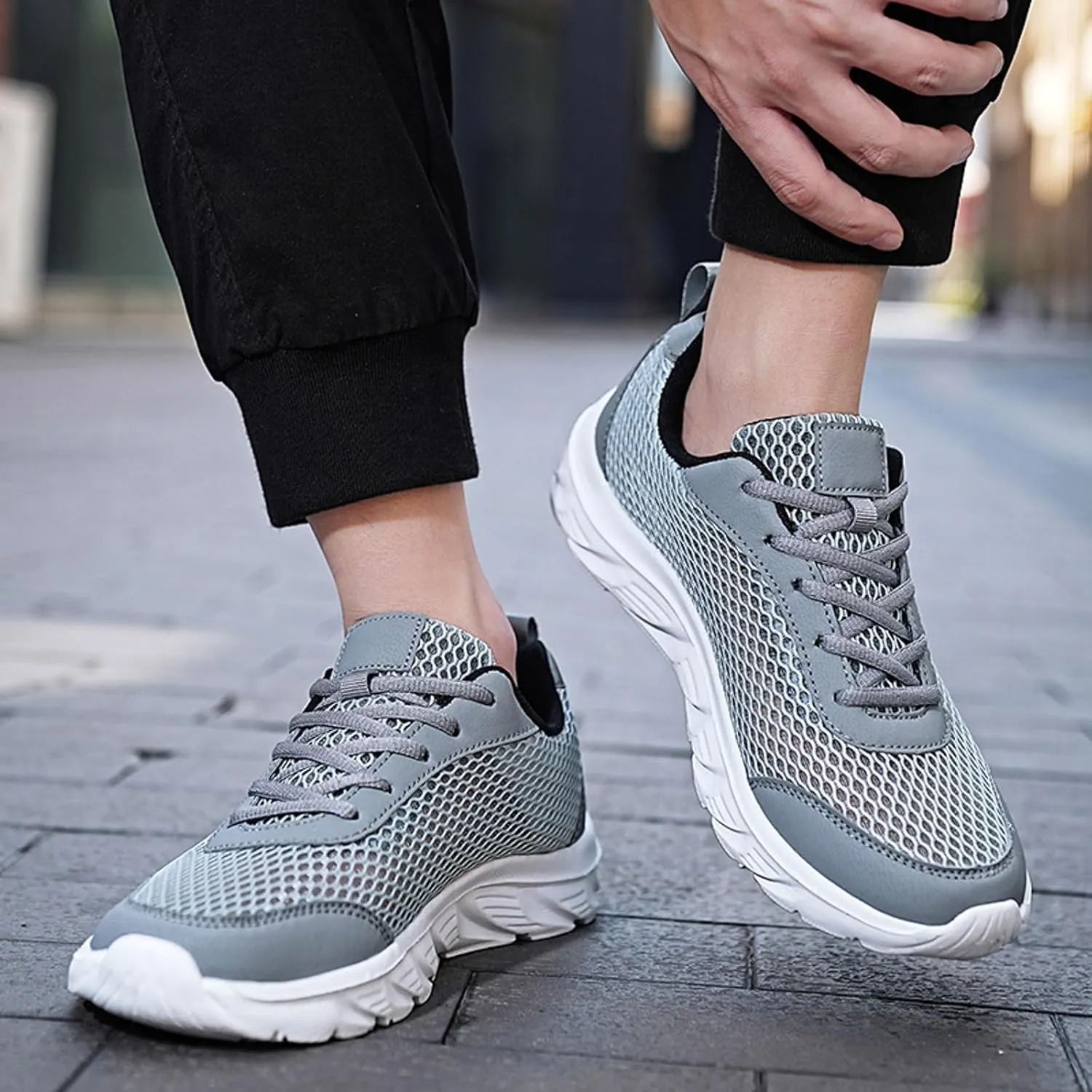 Men's Business Casual Shoes Lightweight Breathable Walking Shoe Gym Tennis Casual Soft Flat Soled Walking Shoes