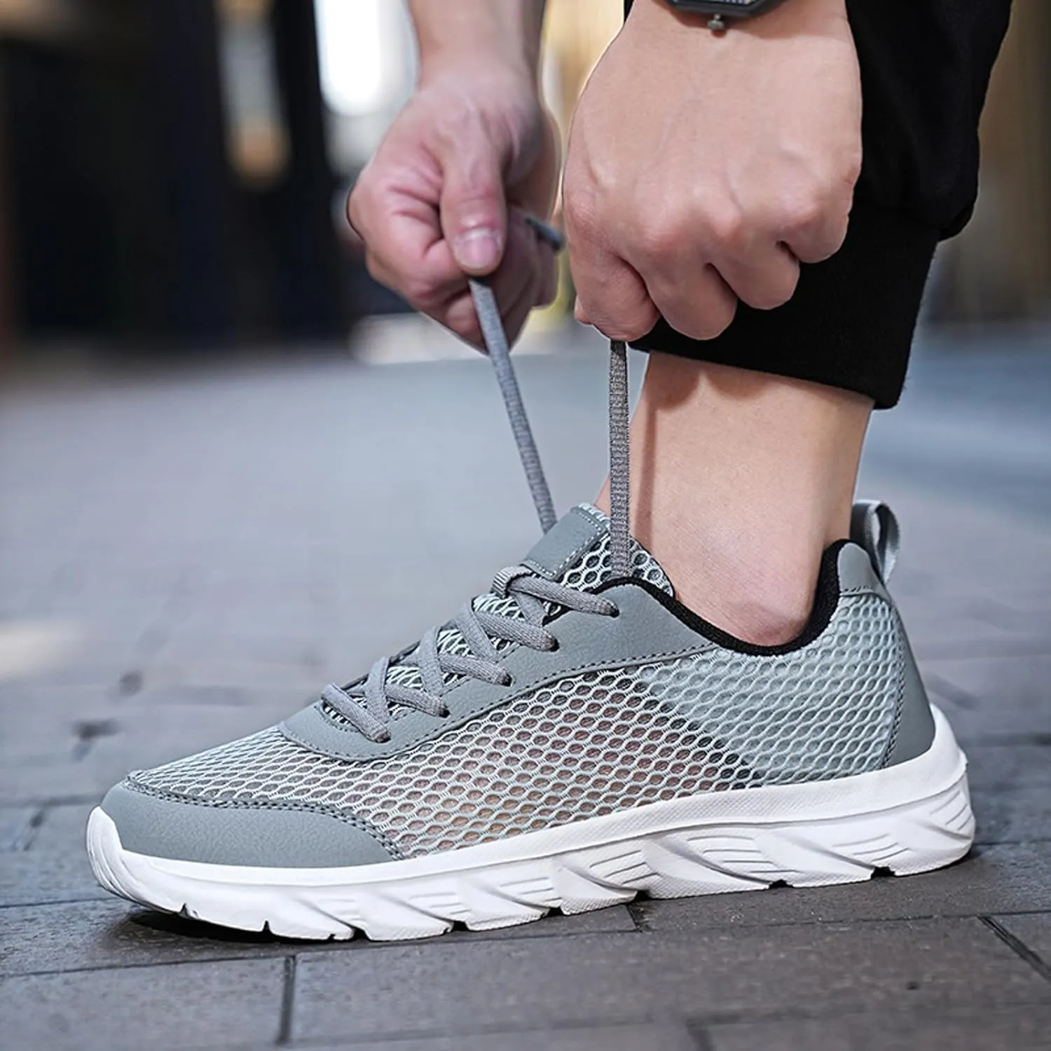 Men's Business Casual Shoes Lightweight Breathable Walking Shoe Gym Tennis Casual Soft Flat Soled Walking Shoes