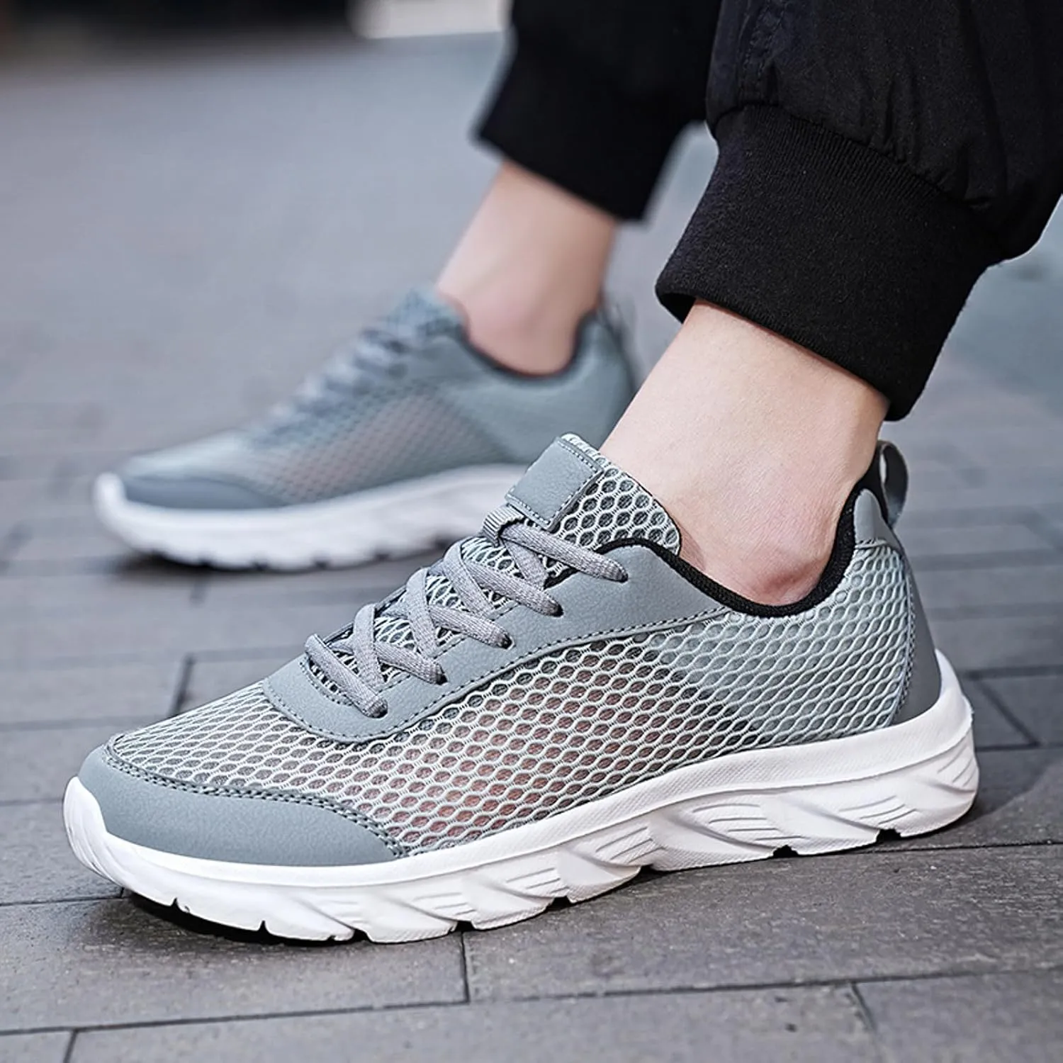 Men's Business Casual Shoes Lightweight Breathable Walking Shoe Gym Tennis Casual Soft Flat Soled Walking Shoes