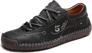 Men's Casual Leather Shoes Light Slippers Mid-top Walking Driving Shoes Men