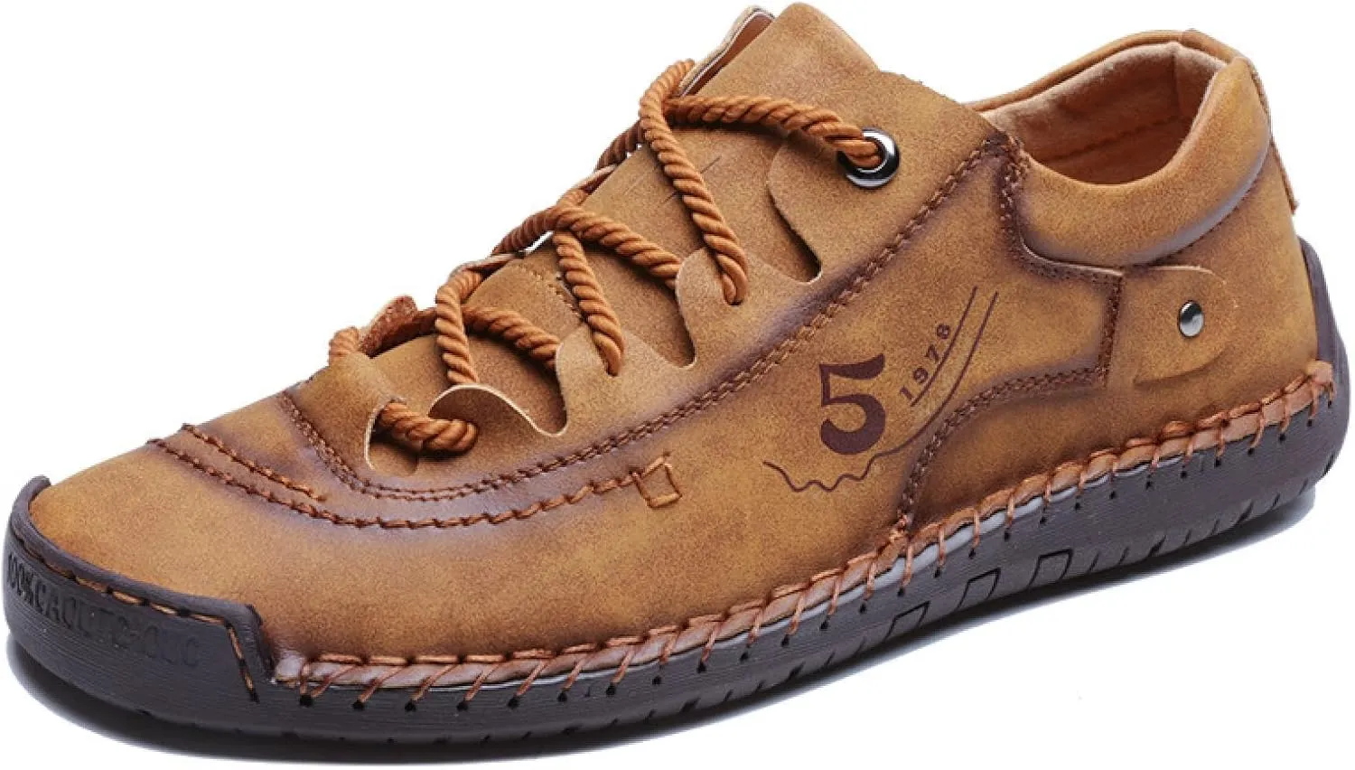 Men's Casual Leather Shoes Light Slippers Mid-top Walking Driving Shoes Men