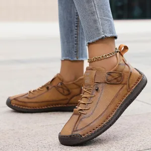 Mens Casual Leather Sneakers,Lightweight Plus Size Casual Shoes Ankle Boots Boat Shoes,Handmade Fashion Shoes