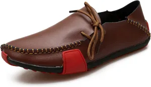 Men's Casual Shoes Handmade Leather Men's Loafers Moccasin Driving Shoes Slip on Soft Flats Shoes