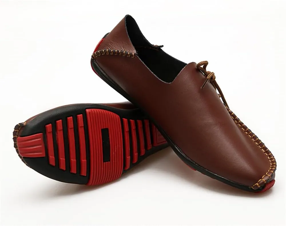 Men's Casual Shoes Handmade Leather Men's Loafers Moccasin Driving Shoes Slip on Soft Flats Shoes