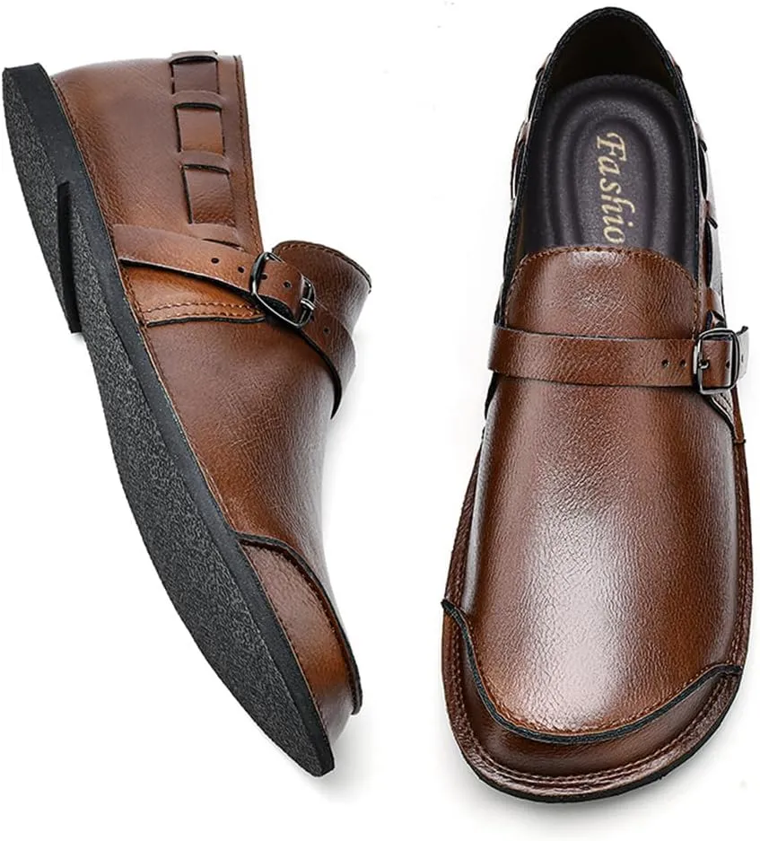 Men's Casual Shoes Men's Handmade Leather Loafers Moccasin Driving Shoes Slip on Soft Flats Shoes