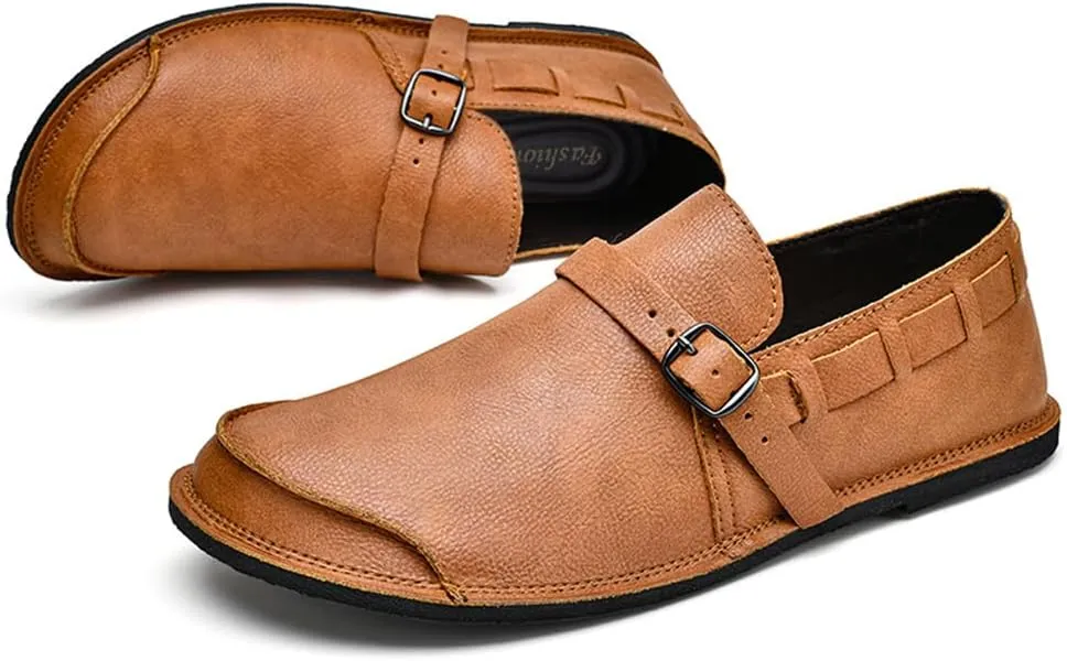 Men's Casual Shoes Men's Handmade Leather Loafers Moccasin Driving Shoes Slip on Soft Flats Shoes