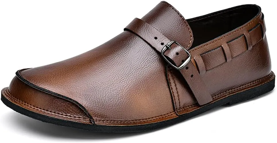 Men's Casual Shoes Men's Handmade Leather Loafers Moccasin Driving Shoes Slip on Soft Flats Shoes