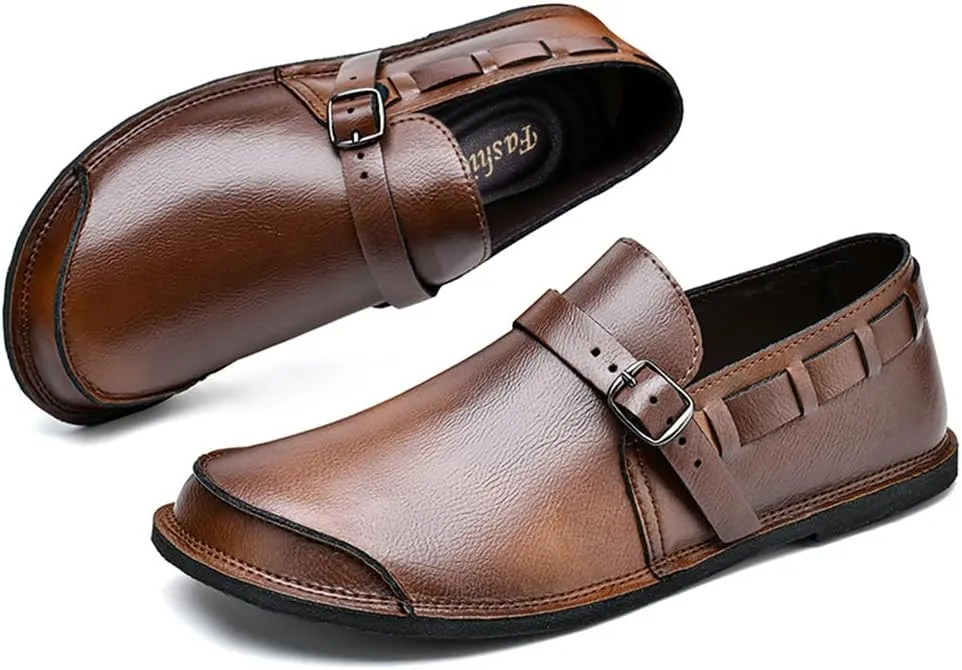 Men's Casual Shoes Men's Handmade Leather Loafers Moccasin Driving Shoes Slip on Soft Flats Shoes