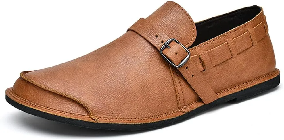 Men's Casual Shoes Men's Handmade Leather Loafers Moccasin Driving Shoes Slip on Soft Flats Shoes