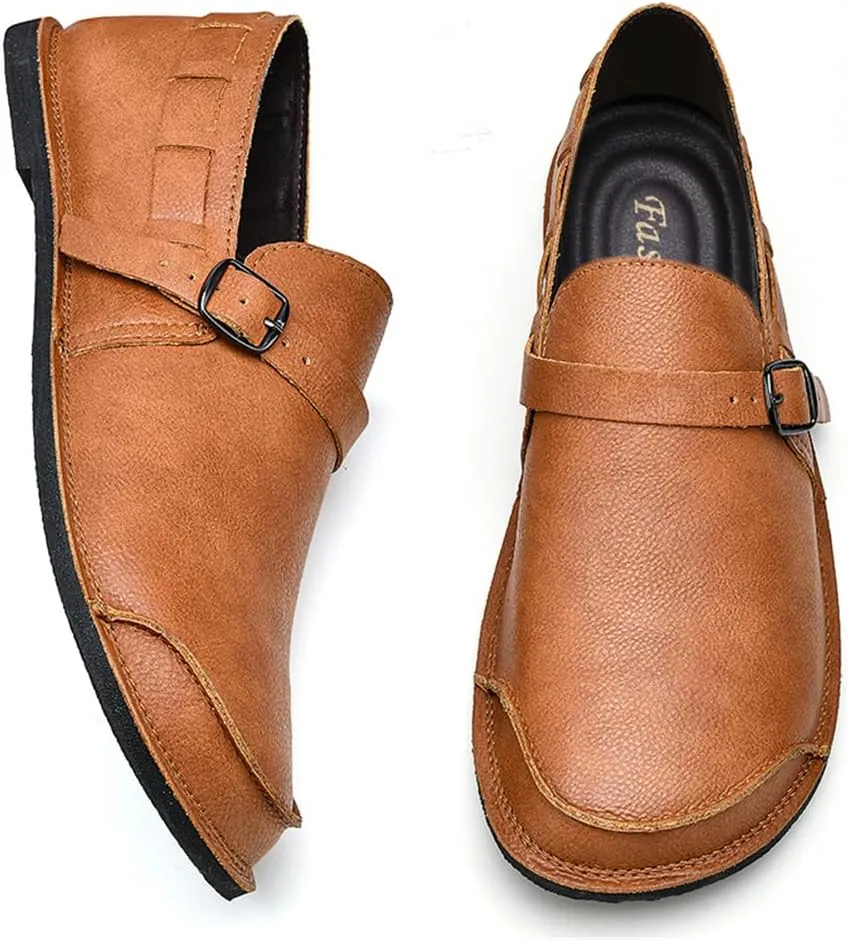Men's Casual Shoes Men's Handmade Leather Loafers Moccasin Driving Shoes Slip on Soft Flats Shoes