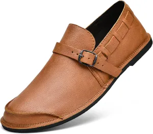 Men's Casual Shoes Men's Handmade Leather Loafers Moccasin Driving Shoes Slip on Soft Flats Shoes