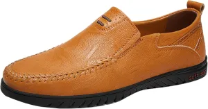 Men's Casual Shoes, Slip on Driving Shoes, Leather Men's Loafers, Flat Bottomed Lightweight Boat Shoes