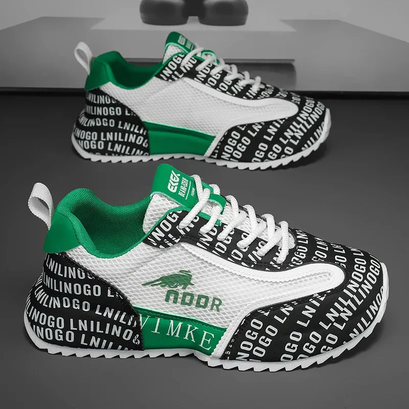 Men's Chunky Sneakers - Designer Board Shoes, Fashion Casual Microfiber Leather, Breathable Platform Shoes with Internal Lift