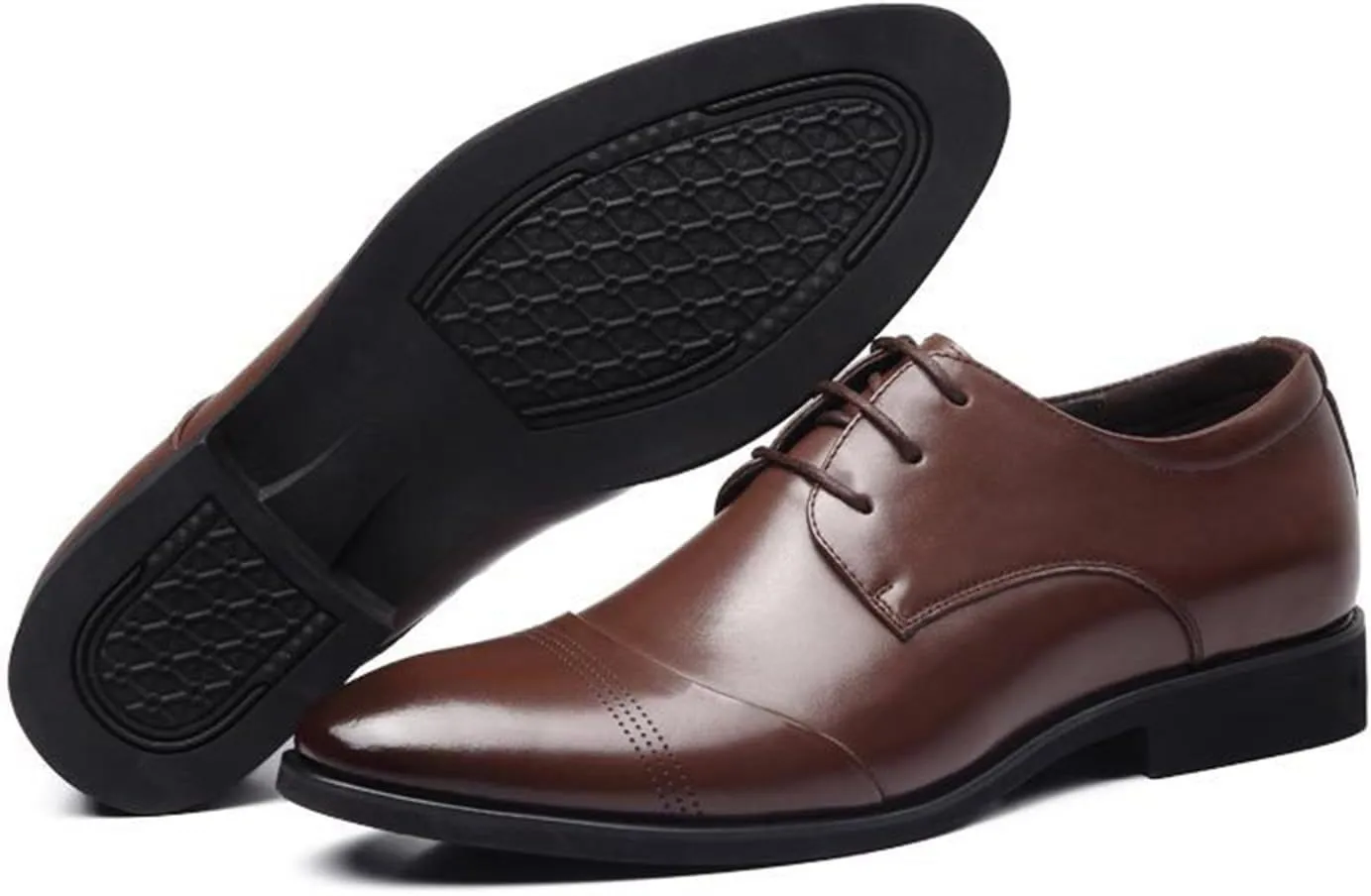 Mens Classic Oxfords Dress Shoes Formal Business Non-Slip Brogues Derby Lace Up Shoes for Men