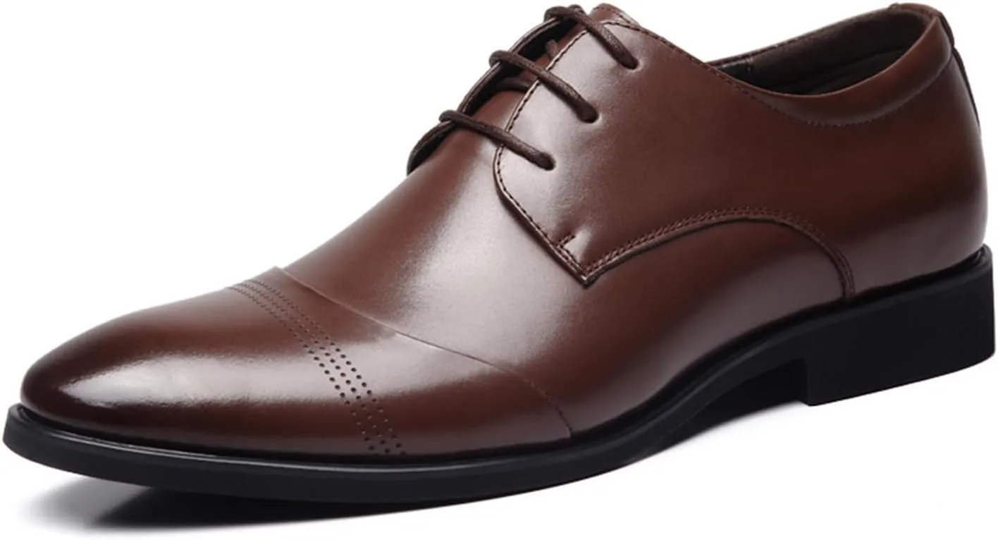 Mens Classic Oxfords Dress Shoes Formal Business Non-Slip Brogues Derby Lace Up Shoes for Men