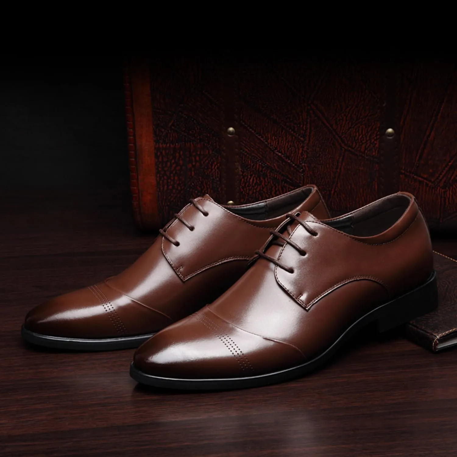 Mens Classic Oxfords Dress Shoes Formal Business Non-Slip Brogues Derby Lace Up Shoes for Men