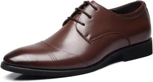 Mens Classic Oxfords Dress Shoes Formal Business Non-Slip Brogues Derby Lace Up Shoes for Men