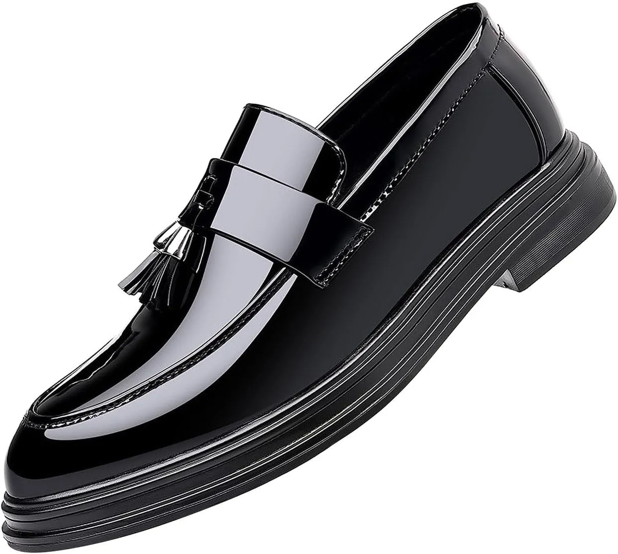 Mens Comfort Orthopedic Dress Shoes Men's Patent Leather Tuxedo Dress Shoe Modern Slip on Formal Oxford Prom Wedding Dress Footwear Sneakers
