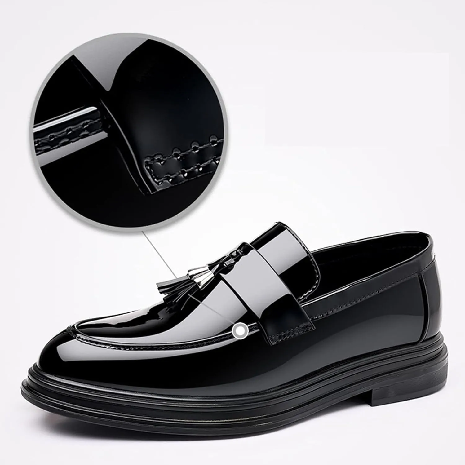 Mens Comfort Orthopedic Dress Shoes Men's Patent Leather Tuxedo Dress Shoe Modern Slip on Formal Oxford Prom Wedding Dress Footwear Sneakers