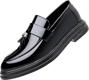 Mens Comfort Orthopedic Dress Shoes Men's Patent Leather Tuxedo Dress Shoe Modern Slip on Formal Oxford Prom Wedding Dress Footwear Sneakers