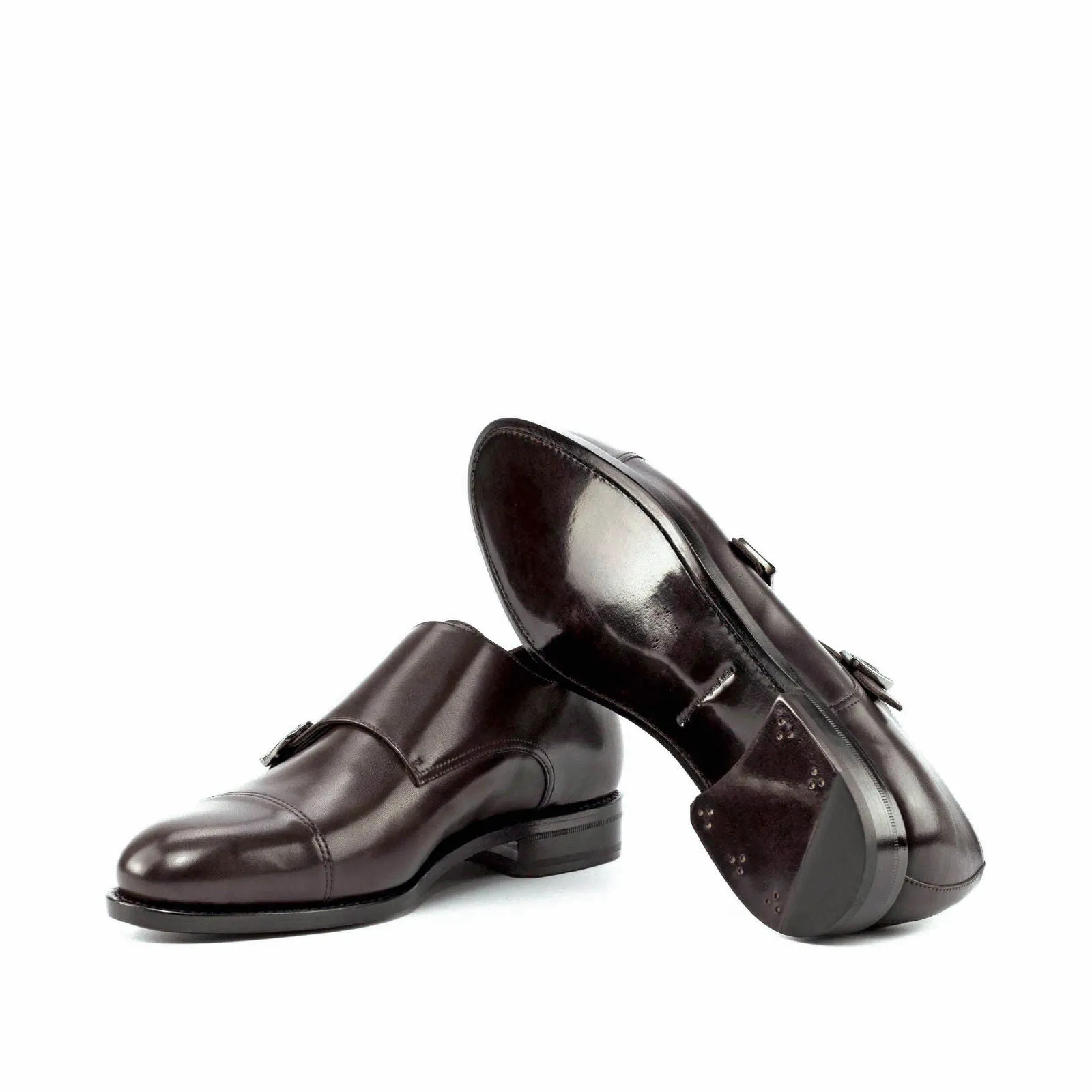 Men's Double Monk Leather Shoes Wide Plus Size 5984